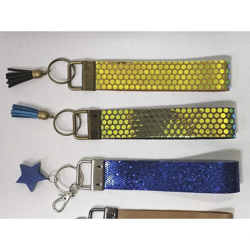 Lot Of 5 Country Blessings Colorful Fun faux leather key fob‎ wristlets Sparkle